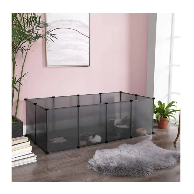 Songmics Multifunctionele Huisdierenkooi En Trainingspark – 143 x 71 x 47 cm – Grijs Met 20 Panelen