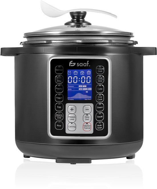 Multicooker - 11-Delige Set - 6L - 12 Automatische Programma's - Slowcooker, Rijstkoker, Stomer, Snelkookpan - Grijs - van Saaf
