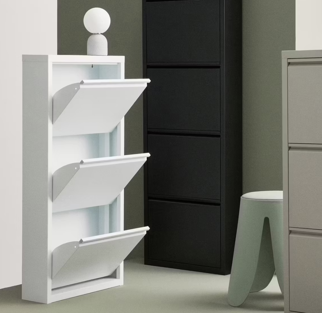 Bizzotto Eyvin schoenenrek drie vakken – wit – 50 x 15 x 106 cm