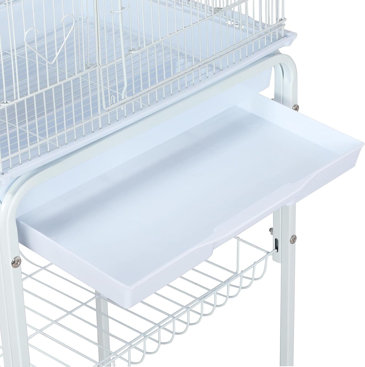 Yaheetech XXL Vogelkooi met Standaard - 46 x 35,5 x 158 cm - Wit