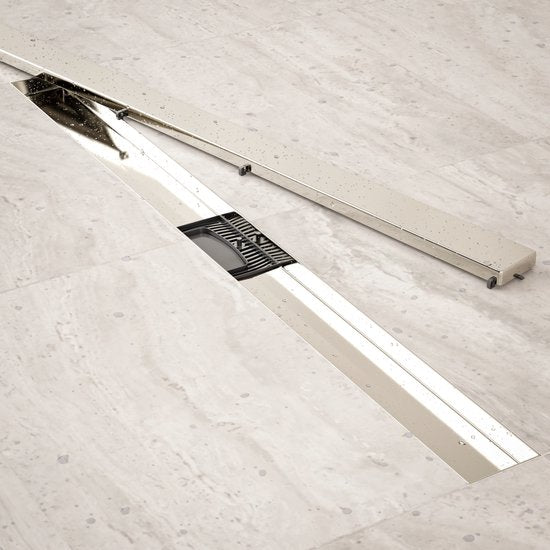 Douchegoot - 90cm - Tegelrooster - RVS - Met Flens
