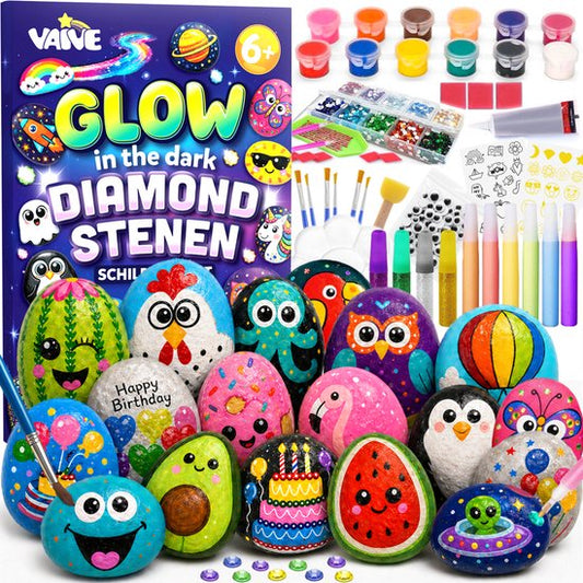 Vaive Stenen Schilderen 2109-delig – Glow in the Dark Happy Stones Knutsel Pakket – Knutselen - Knutselset voor Meisjes & Jongens - Knutselpakketten