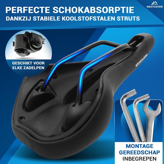 NEXTCOVER® Fietszadel MountainBike met Memory Foam 3.0 - Het origineel - Ergonomisch Fietszadel Dames of Fietszadel Heren met Memory Foam 3.0 voor maximaal Rijcomfort - Fiets Zadel comfortabel zacht