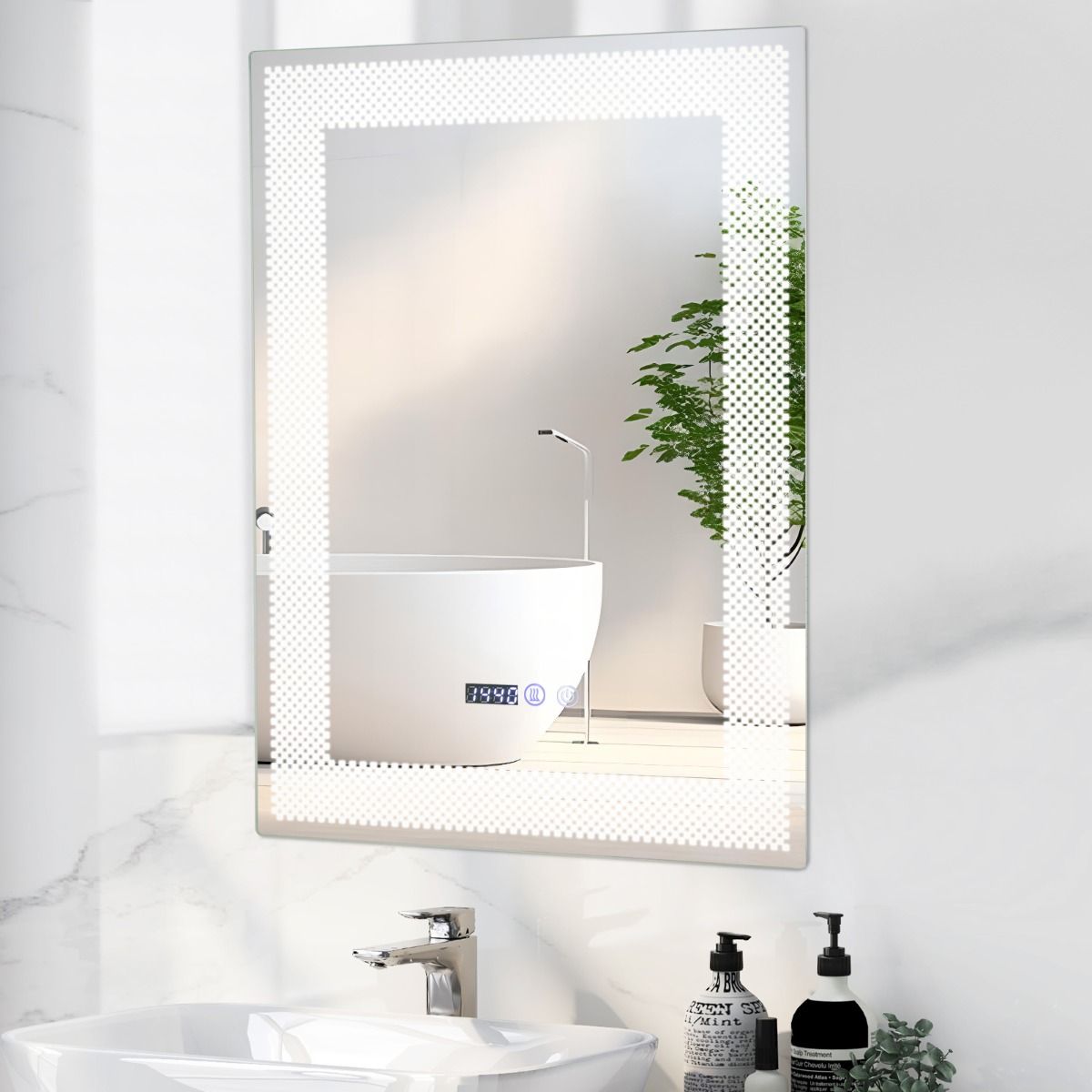 Coast LED-badkamerspiegel - ontwasemingsfunctie - geheugen - zilver - 70 x 50 cm