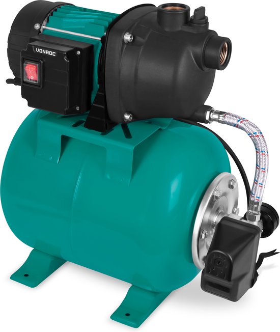 VONROC Hydrofoorpomp / hydrofoorset met drukschakelaar - 800W - 3300l/h - 19L tank - Kunststof pomphuis