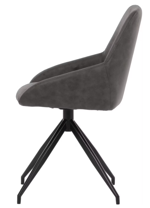 Dutchbone Eetkamerstoel Laurel 360° Draaibaar - Antraciet - 60x51x85 cm