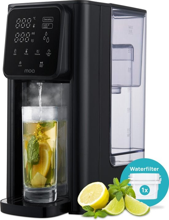MOA Heetwaterdispenser – Instelbare Temperatuur – 2600 W – 3 Liter – Zwart