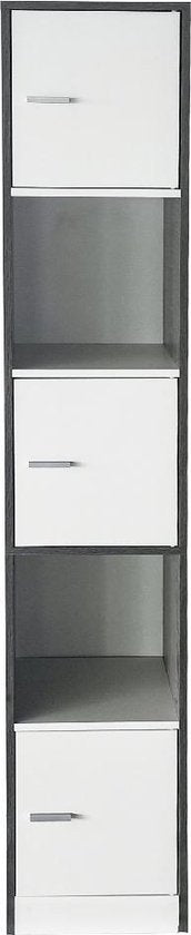 VDD Opbergkast - Spaanplaat - 30x33x180cm - Grijskleurig