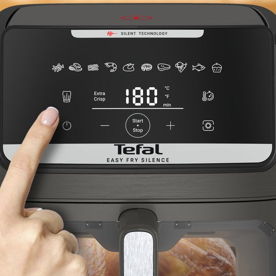 Tefal Easy Fry Silence XXL EY846H - Stille Airfryer XXL 7L - 1700W - 43 dB - 10 Programma's - 55% Sneller - Voor 8 Personen