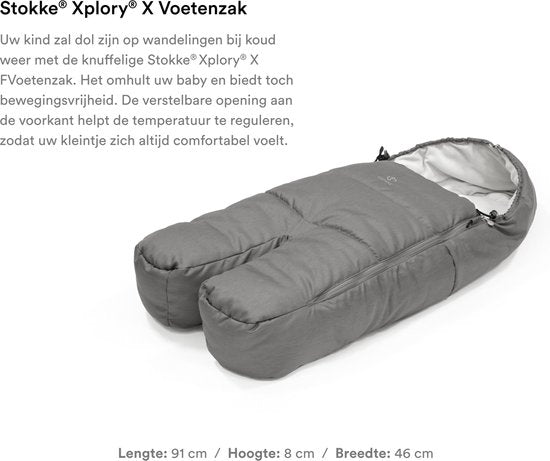 Stokke Xplory X, Modern Grijs - Luxe kinderwagen - Verstelbaar voor comfort van zowel baby als ouders - Vulling, harnas en reflecterende ritssluiting voor extra veiligheid - In één stap op te vouwen