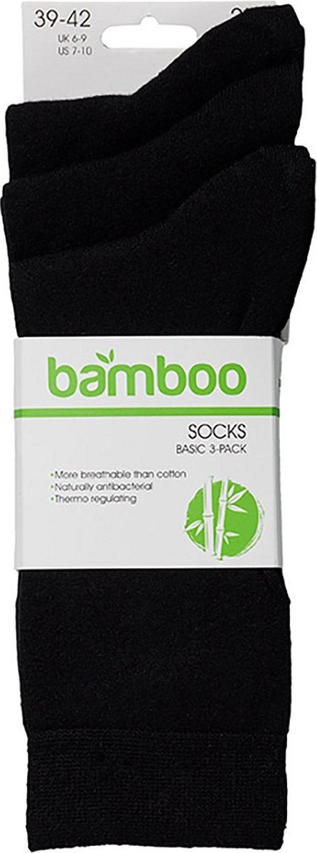 Apollo Bamboe Sokken 3-Pak - Zwart - Maat 43/46