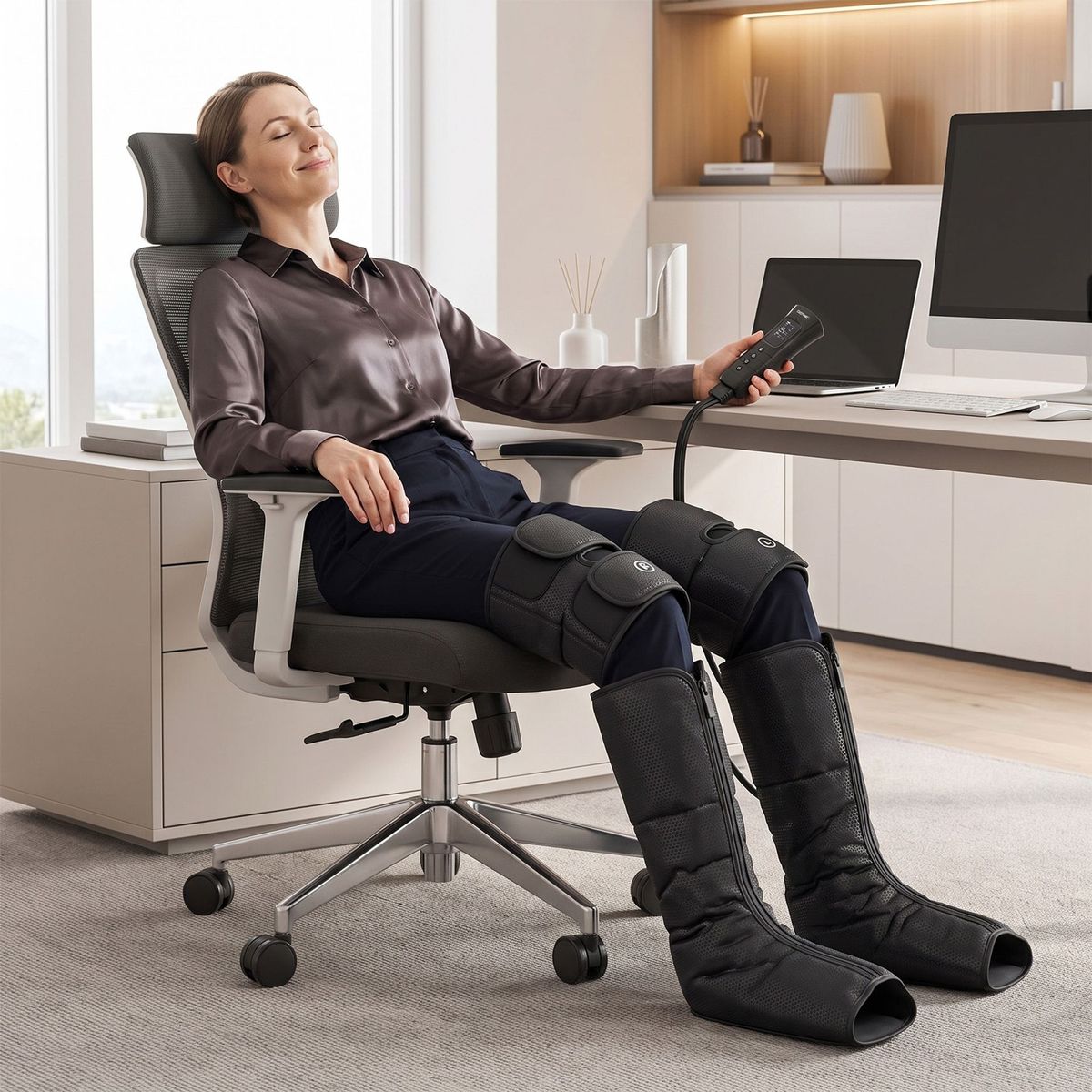 Coast Beenmassageapparaat - warmte en compressie - 6 massagemodi - zwart