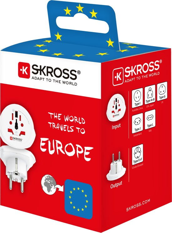 SKROSS - Reisadapter - Wereld naar Europa