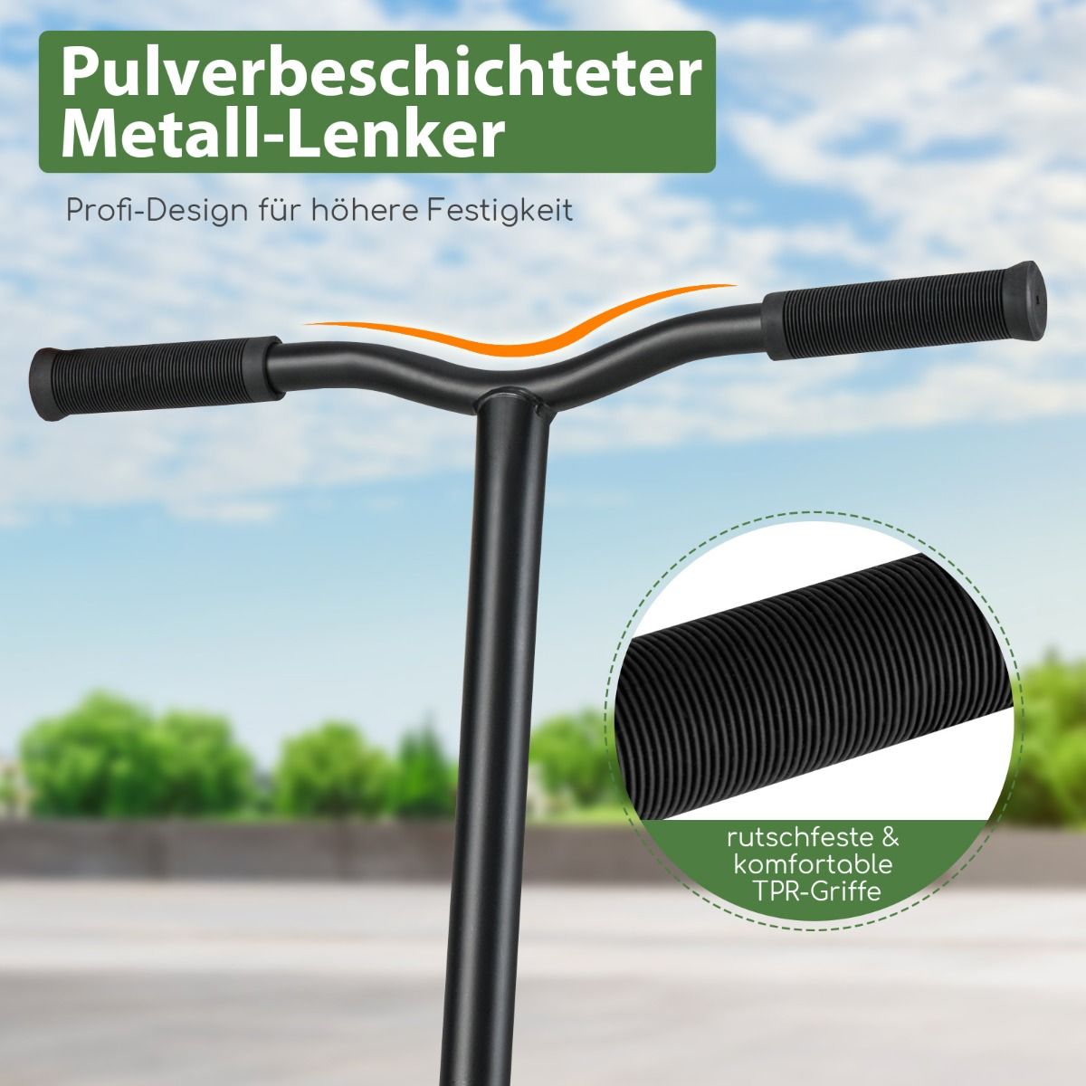 Coast stuntstep - 360 graden stuur - aluminium deck - groen