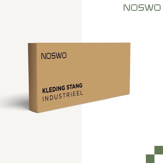 Noswo Kledingstang voor aan de Muur – 2 Stuks - Hoogwaardige Stalen Kledingroede – Kledingrek - Hangrek - Garderobe Stang - 112 cm – Zwart