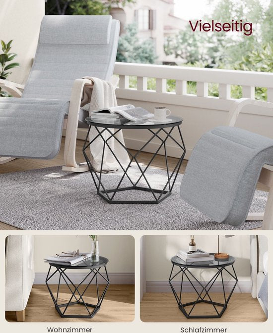 2-delige set bijzettafels - bijzettafels - gehard glasstaal - lichtgewicht - eenvoudige montage - modern design - 50 cm x 40 cm x 40 cm en 40 cm x 36 cm x 36 cm