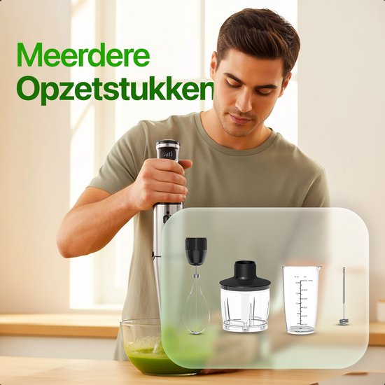MATTI® - Staafmixer Set 5in1 - Elektrische Staafmixer - Hakmolen - Blender - Melkopschuimer - 1500W