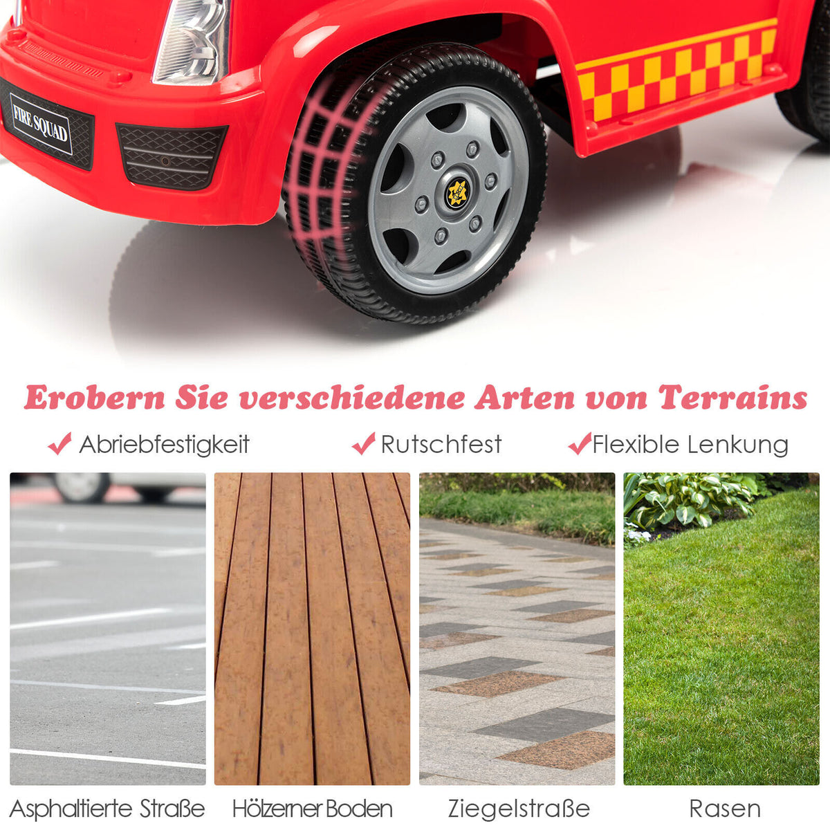 Coast Children's Fire Motor met zeepbelpistool voor kinderen van 18-36 maanden rood