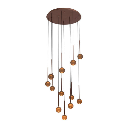 Lucide Calina Hanglamp - LED - Dimbaar - Ø69,9 x 209,3 cm - Koffie