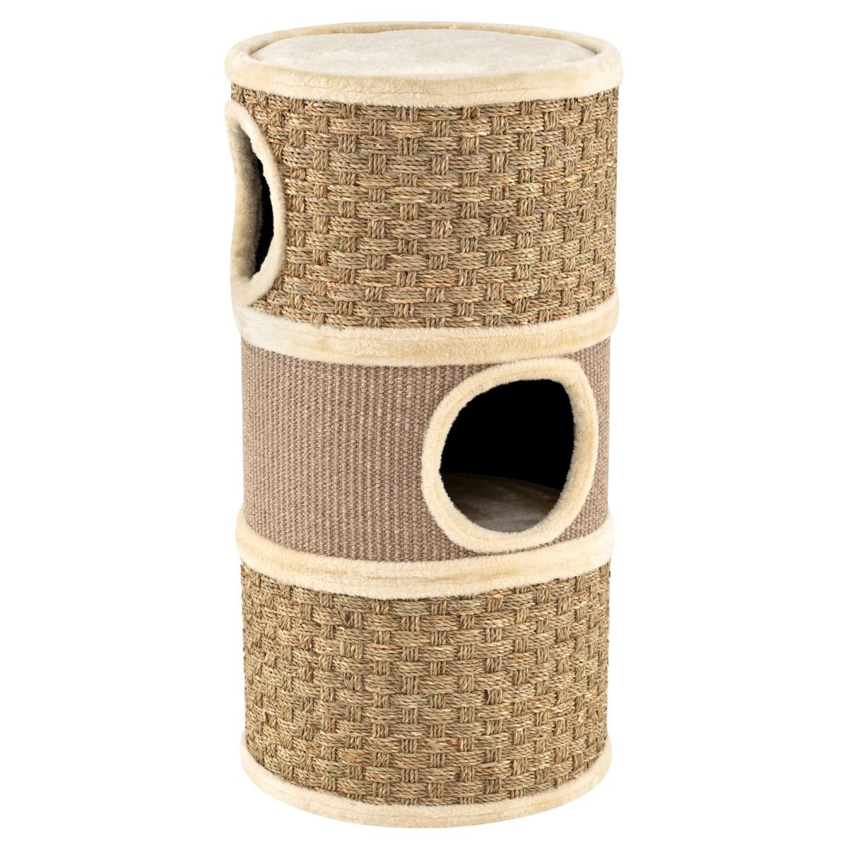 Coast Kattentoren met 3 verdiepingen - sisal krabpaal - knusse slaapplaatsen - kaki en bruin - 36 x 36 x 70 cm
