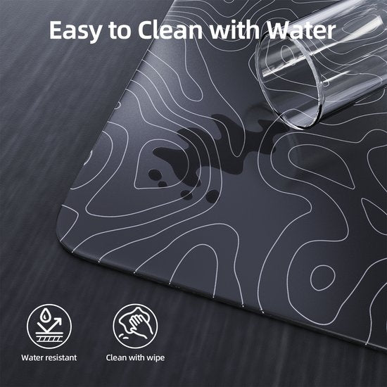 ATTACK SHARK CM05 Tempered Glass Gaming Mouse Pad - Glazen Muismat - Ultra-Smooth Surface - 9H Tempered Glass - 45*40CM - eSport Gaming Mousepad - Black Contour Line