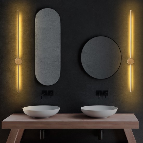 Asir - Wandlamp - Goud - 10 x 91 x 7 cm