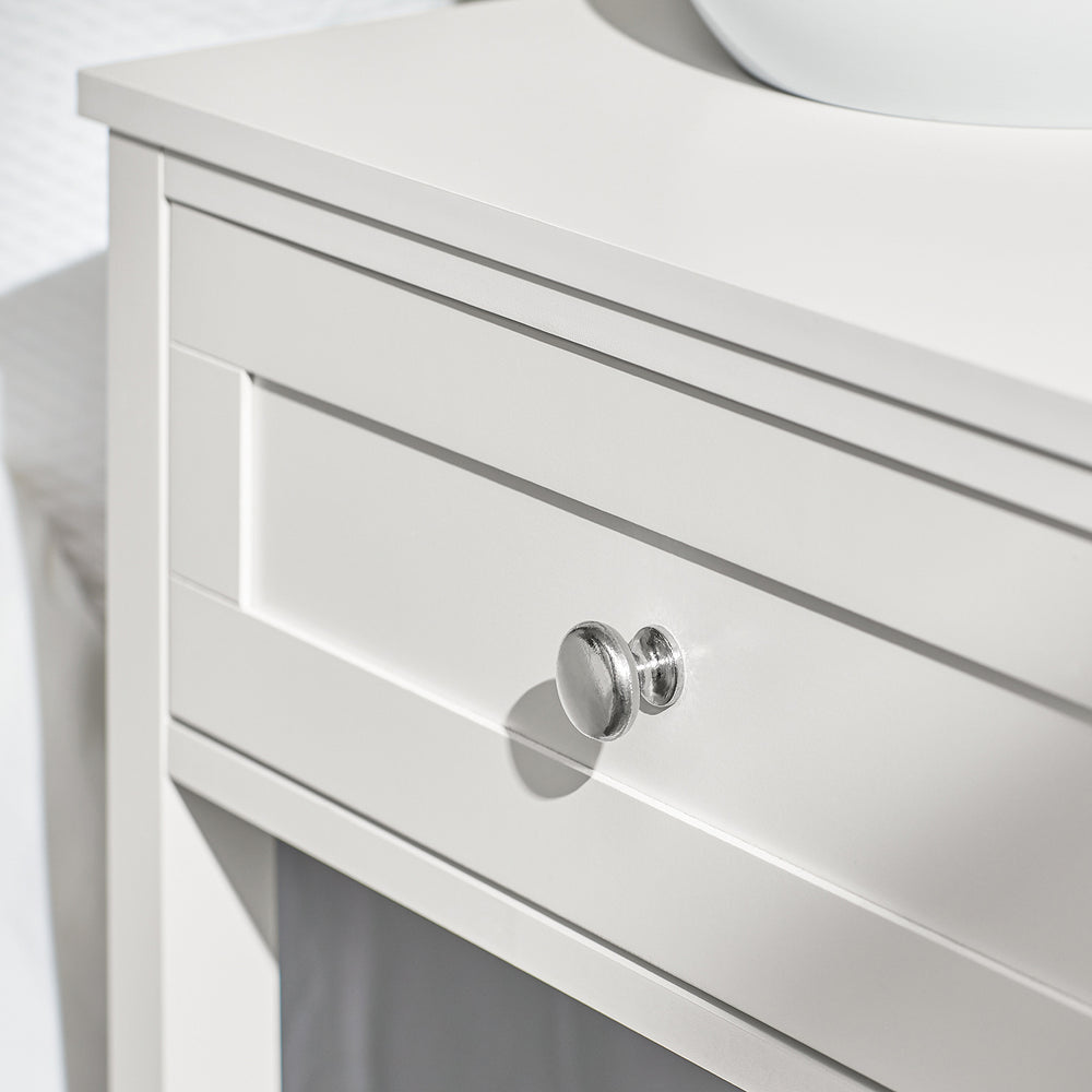 SoBuy FBT46-W Nachtkastje - Wit - 2 Planken - 1 Lade - 45x68x30 cm