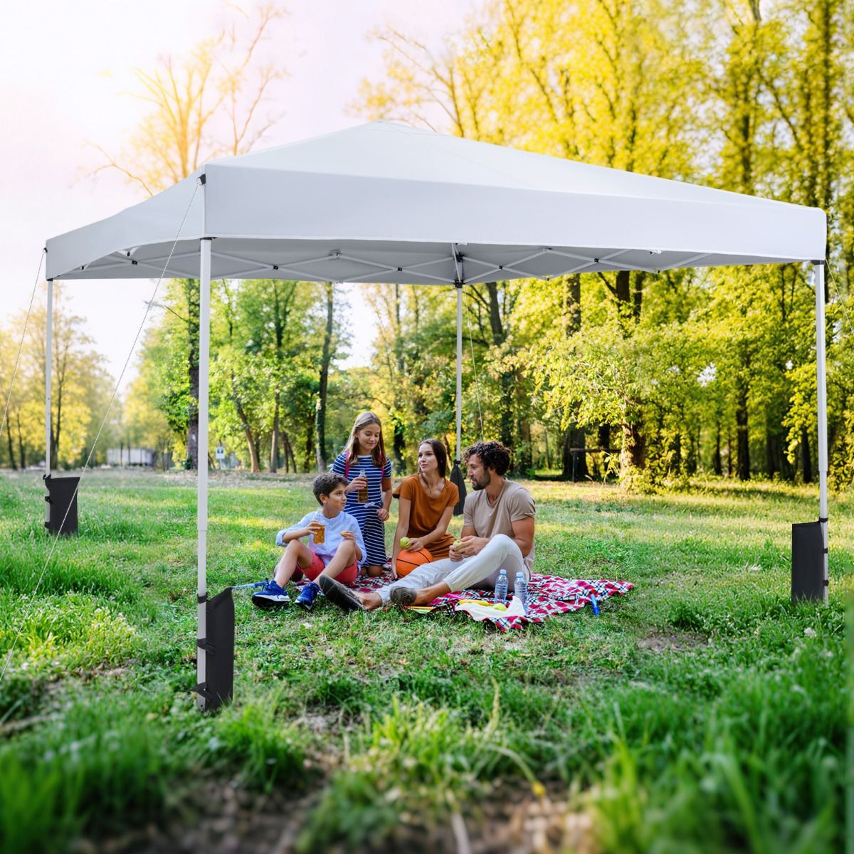 Coast Pop-up Tuinpaviljoen - in hoogte verstelbaar - opvouwbare feesttent - wit 290 x 290 cm
