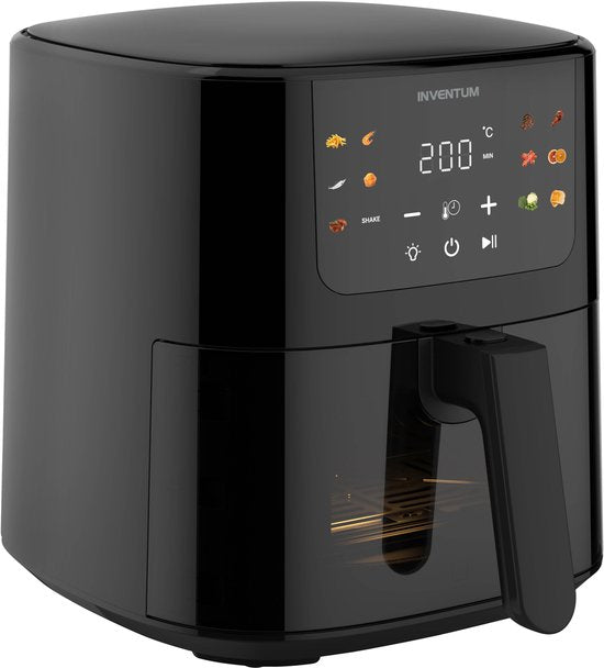 Inventum GF502HLDB Airfryer - 5L - Kijkvenster - 11 programma's - 70-200 °C - Tot 5 personen - Zwart - WK