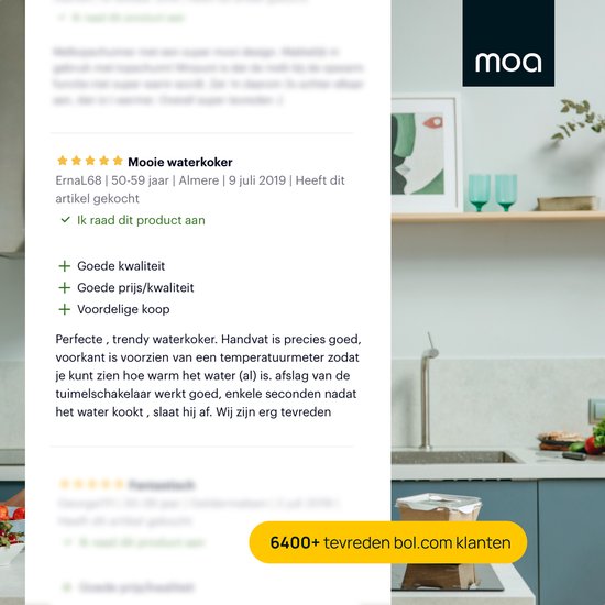MOA Waterkoker Retro - 1,8L - Retro - 2200W - RVS - Oranje