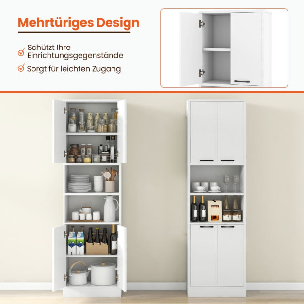 Coast Keukenkast - MDF & Hout - 56 x 30 x 190 cm - Wit