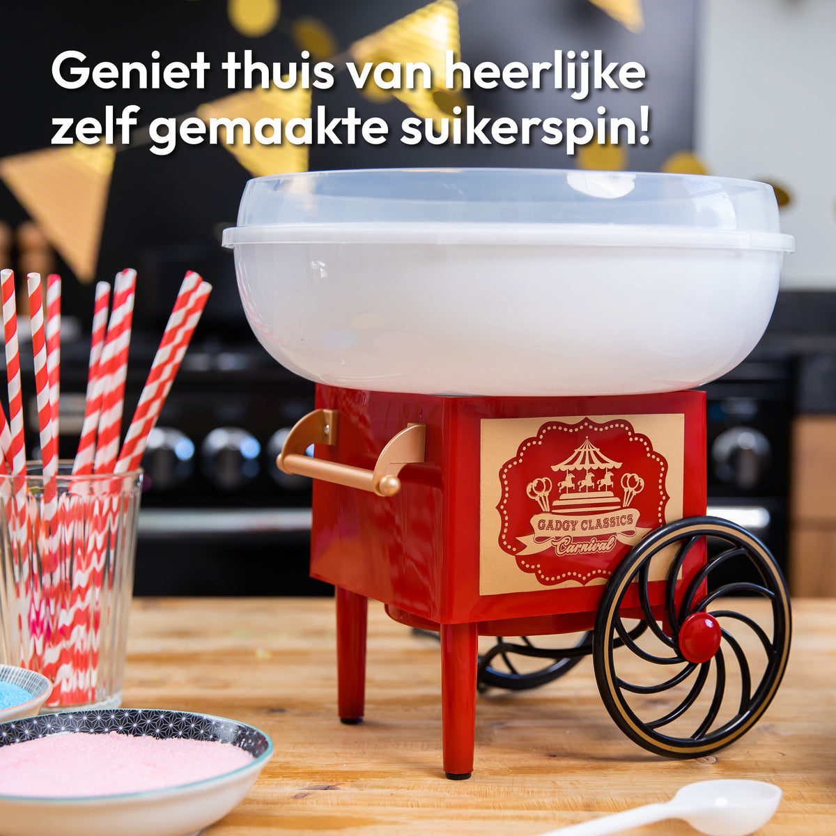 Gadgy Suikerspinmachine - Suikerspin Machine incl. maatlepel - Suikerspinmakers - Kinderfeestje - Suikerspinmachines