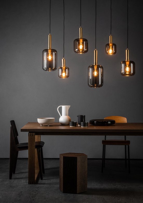 Lucide JOANET - Hanglamp - 2xE27 - Fumé