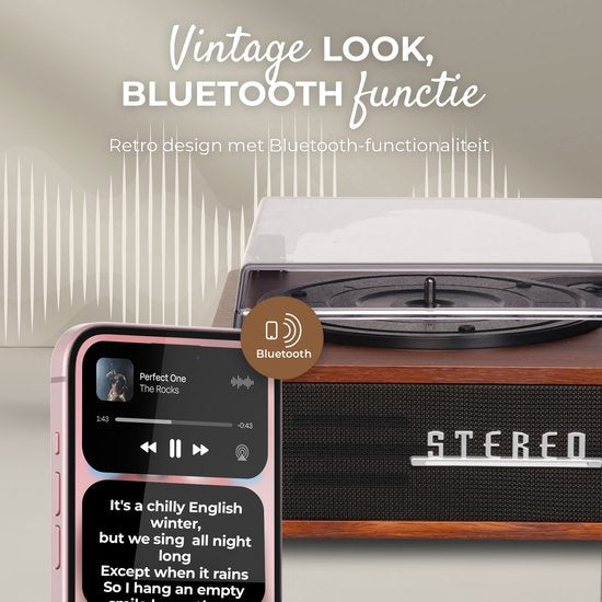 Denver Platenspeler - Ingebouwde speakers - Retro - Auto stop - Bluetooth - VPB262