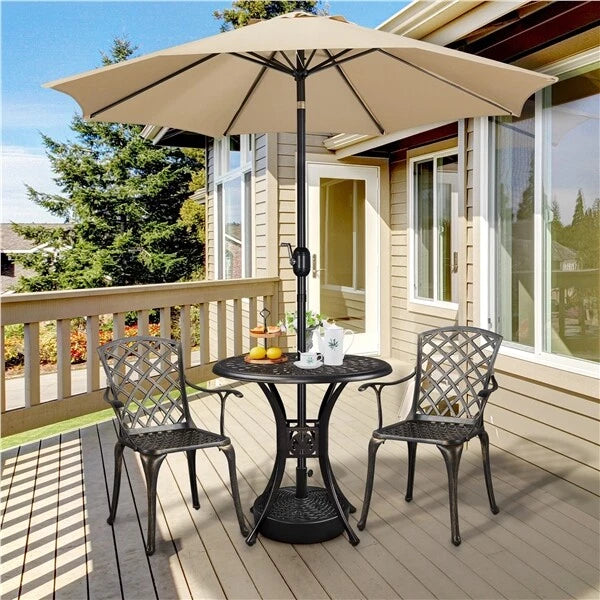 Yaheetech Parasolvoet Ø50 cm - Zwart - Vulbare Parasolstandaard met Water of Zand voor Parasols Ø38-48 mm