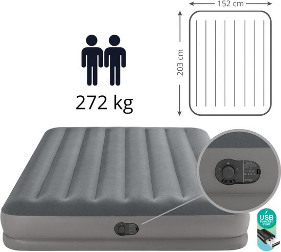 Intex Prestige Mid-Rise luchtbed - Queensize - Ingebouwde elektrische pomp