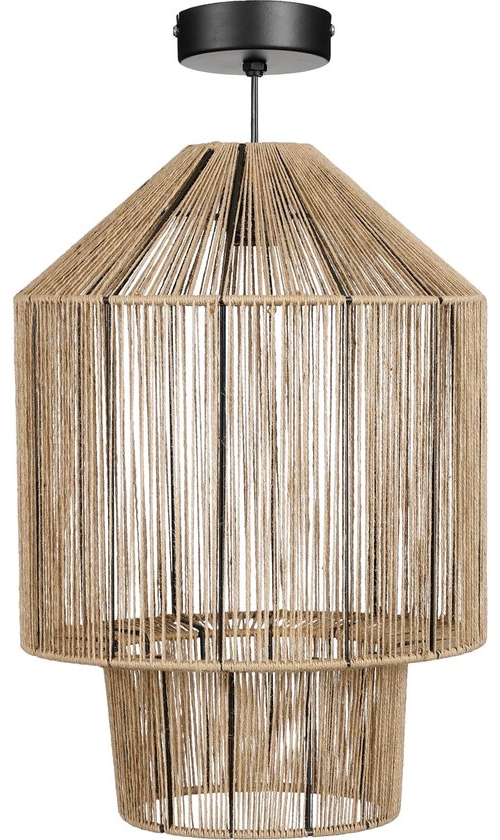 Mica Decorations Elsa Hanglamp - H49 x Ø35 cm - Jute - Lichtbruin