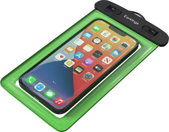 Waterdichte telefoonhoesjes - Drybag Set van 2 stuks - Onderwater Hoesje Telefoon voor Alle Telefoons - Waterdicht telefoonhoesje Earkings - Zwart & Groen