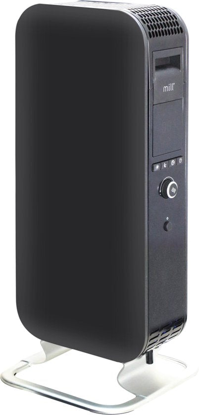 Mill AB-H1000DN BLACK - design olieradiator - 1000 Watt - droogt de lucht niet uit - stil - zwart - 5 jaar garantie