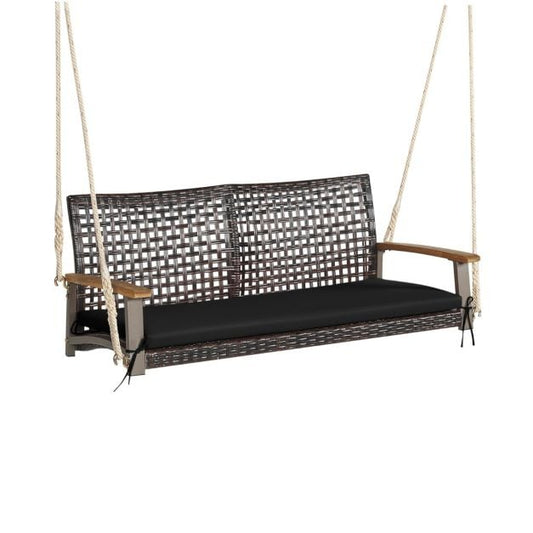 Coast 2-persoons Hangbank met Kussen - Zwart - 131 x 68 x 54 cm