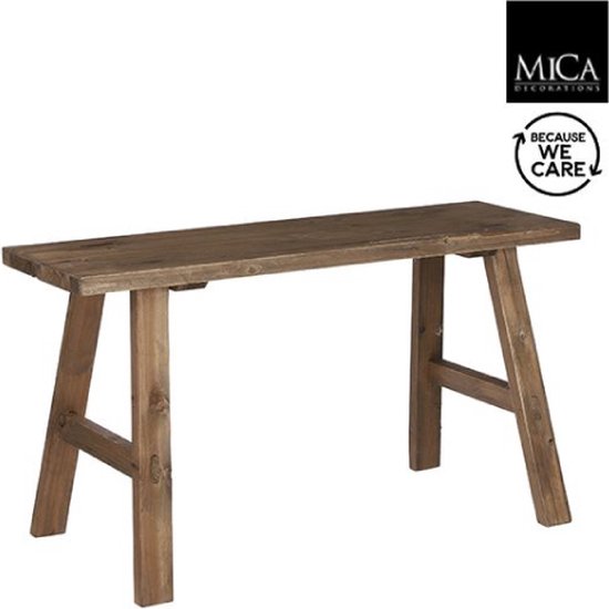 Mica Decorations Bold Houten Bankje - L80 x B37 x H44 cm - Gerecycled Hout - Bruin