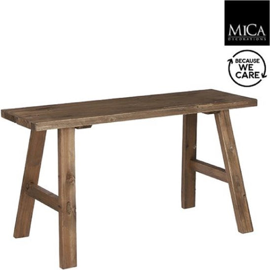 Mica Decorations Bold Houten Bankje - L80 x B37 x H44 cm - Gerecycled Hout - Bruin