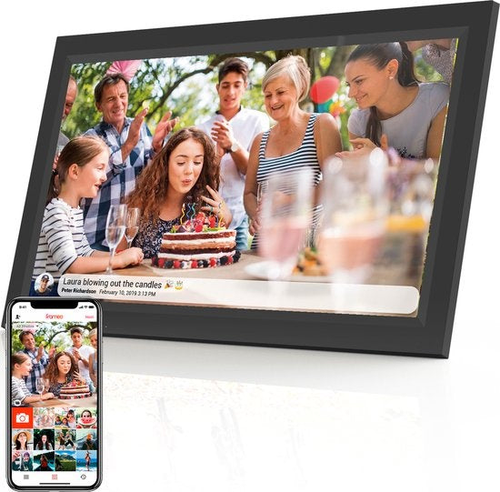 Denver - Digitaal Fotoframe XL - 15,6-inch - Full HD - Frameo App - WiFi - 16GB - IPS aanraakscherm - Zwart
