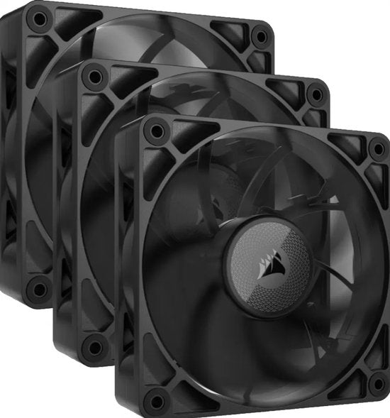 Corsair iCUE LINK RX120 MAX PWM Thick Fans Starter Kit - Ventilatorhuis 3-pack - 120mm - 71.28 cfm - 400 - 2000 rpm - 10 - 29.5 dBA - Incl. iCUE LINK System Hub - zwart