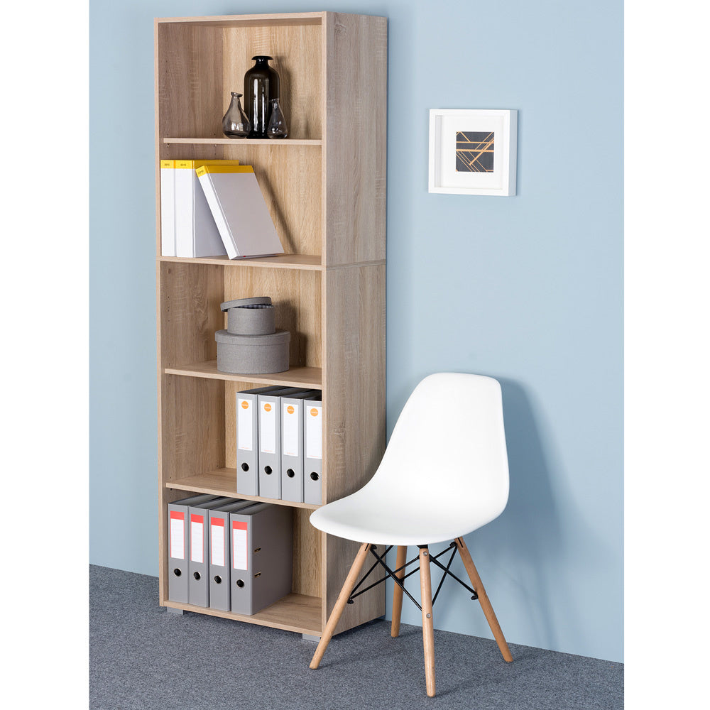 Casaria Boekenkast Vela - 5 Vakken Verstelbaar 190x60x28 cm - Eiken