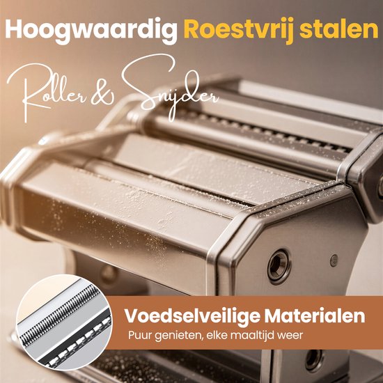 Tavola - Pastamachine + Pasta droogrek - Pasta maker - Pasta maken - Ravioli maken - RVS - Housewarming cadeau