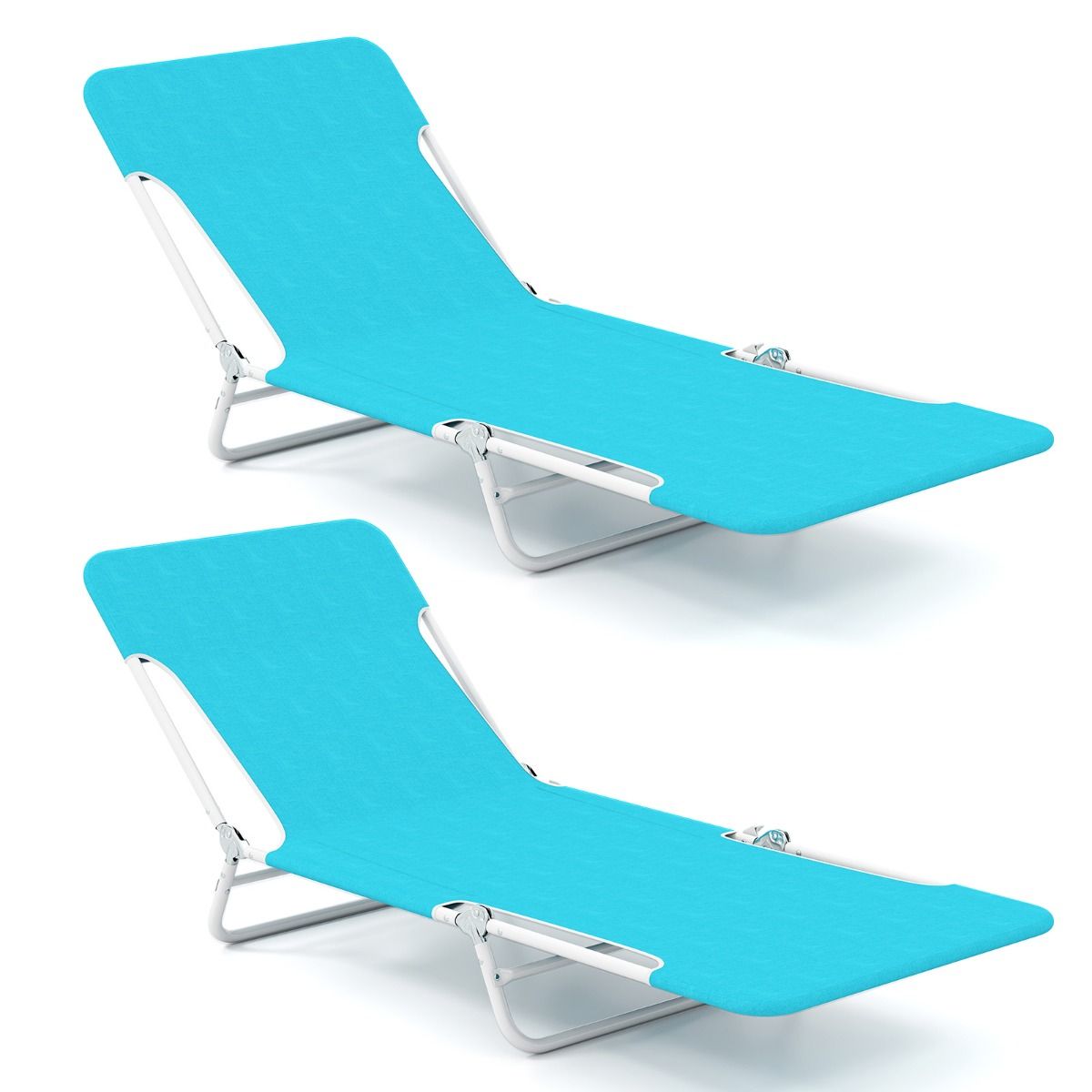 Coast Opvouwbare Ligstoel 2-Delig - 5 Standen Verstelbaar - Blauw - 186x55x30 cm