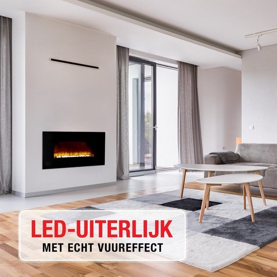Classic Fire Elektrische Sfeerhaard Vancouver - Afstandsbediening en Timer - LED Vlammen - 2000W - Zwart