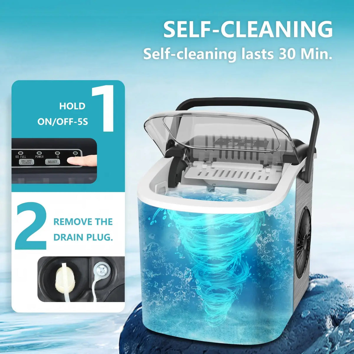 Euhomy IJsblokjesmachine Compact - 9 IJsblokjes in 6 Minuten - 12 kg per 24 uur