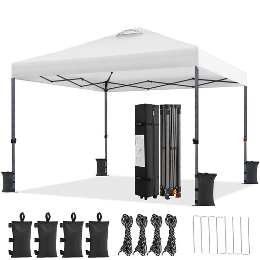 Yaheetech Opvouwbare Partytent 3 x 3 m - Wit - Waterdicht - Verstelbare Hoogte - UV50+ - Inclusief Draagtas en 4 Zandzakken